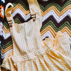 ✨Vintage Yellow Gingham Overall Pinafore✨